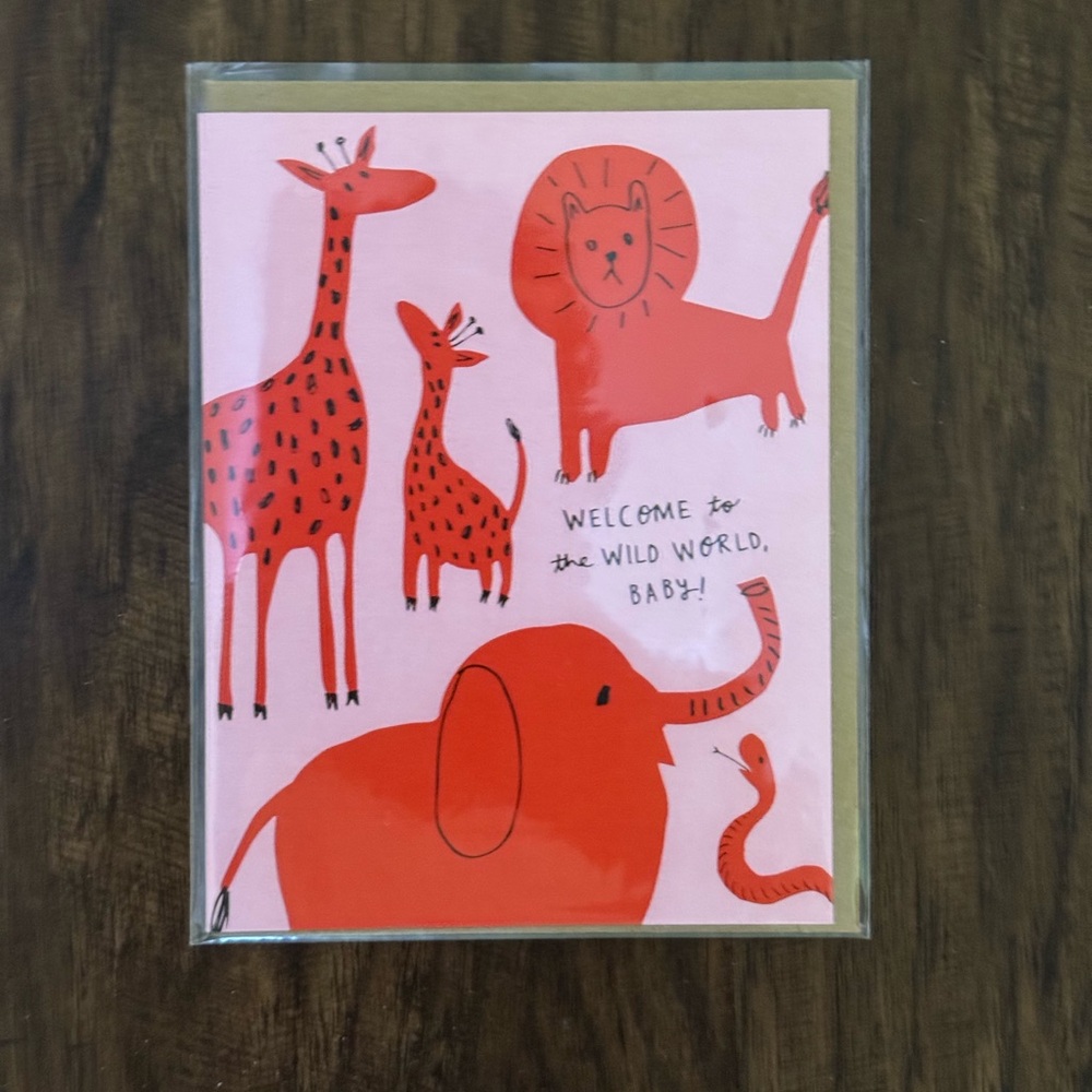 Anthropologie (badger and Burke co)welcome to the Wilde world baby blank card